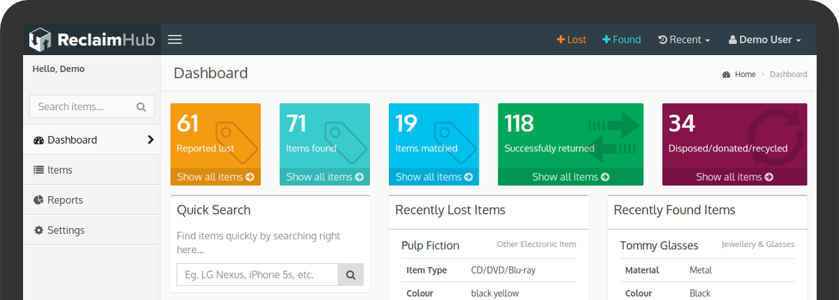 ReclaimHub Control Panel