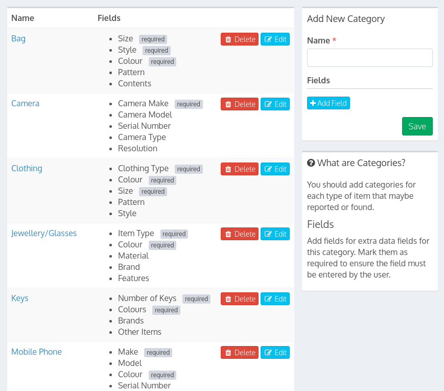 ReclaimHub custom categories